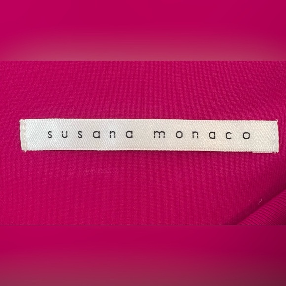 Susana Monaco high/low hot pink, strapless dress with pleated bottom; size XS - Picture 4 of 5